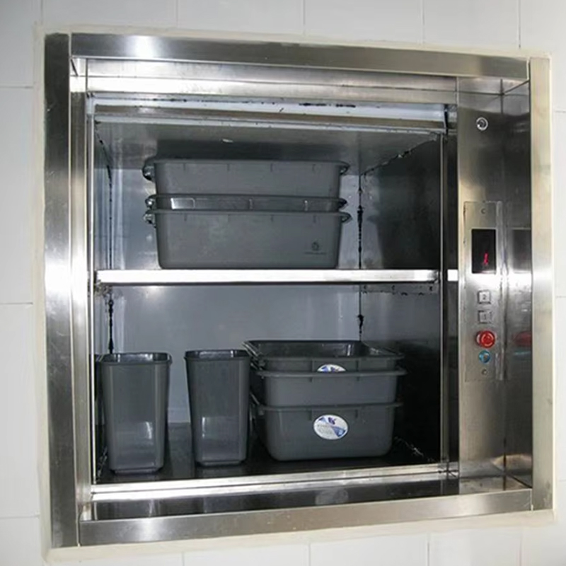 Ardaitheoir Dumbwaiter AC Leictreach VTEF108 le hUrlár PVC do Sheirbhís Cistine Bialann agus Óstáin