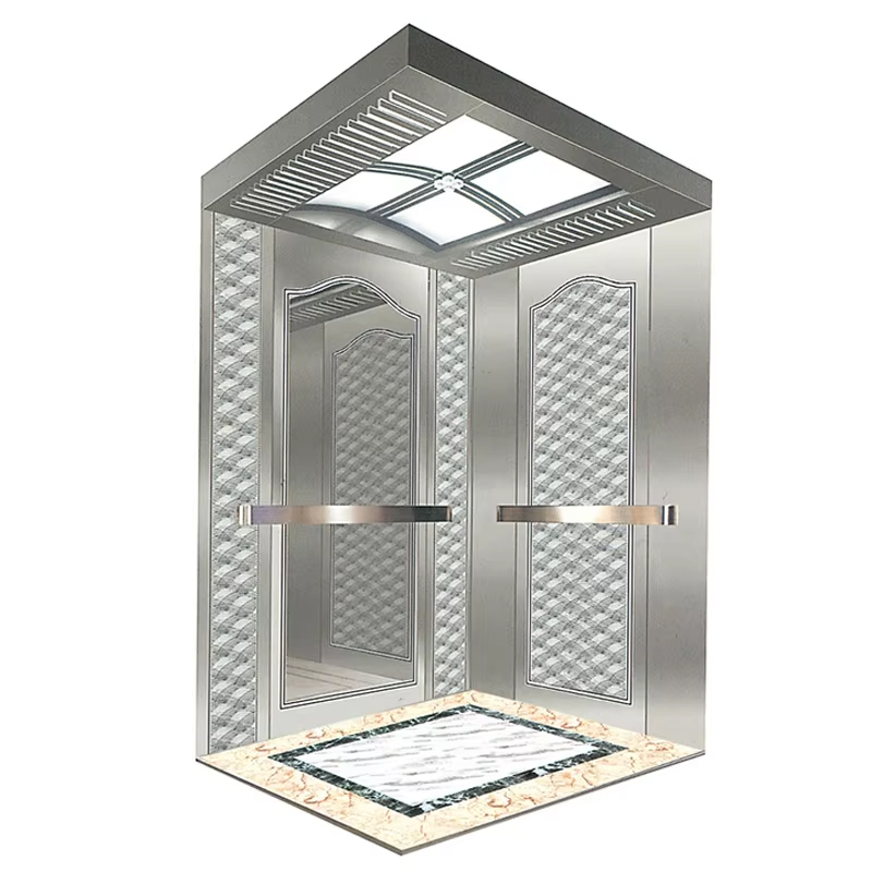 Samhail NV Díol Te VTEP121 6-8 Duine 630kg Ardaitheoir Paisinéirí Foirgneamh Nua-Aimseartha Gearless AC le Urlár PVC Cruach Dhosmálta