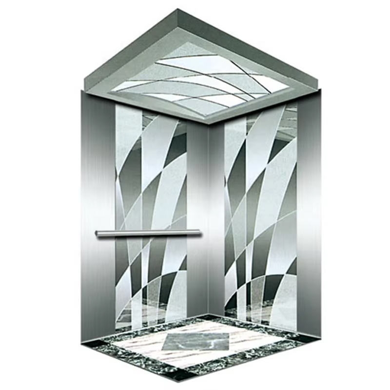 Samhail NV Díol Te VTEP121 6-8 Duine 630kg Ardaitheoir Paisinéirí Foirgneamh Nua-Aimseartha Gearless AC le Urlár PVC Cruach Dhosmálta