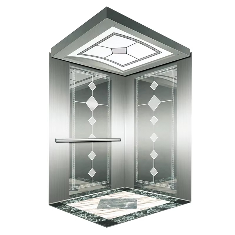 Páirteanna & Gabhálais Elevator VTSP136 Cábáin Ardaithe Paisinéirí le Soilsiú LED agus Maisiú Préimhe
